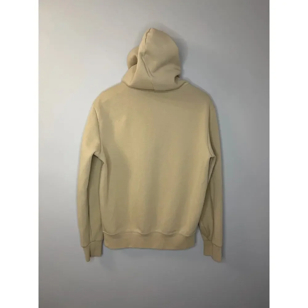 Polo Ralph Lauren Double Knit Hoodie Sweatshirt Pony Logo Cream Beige Sz M